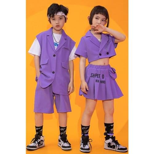 ChildrenS Hip-Hop Fashion Clothes Boys Hiphop Street Dance Outfits For Girls Jazz Dance Catwalk Performance Costumes DN9138