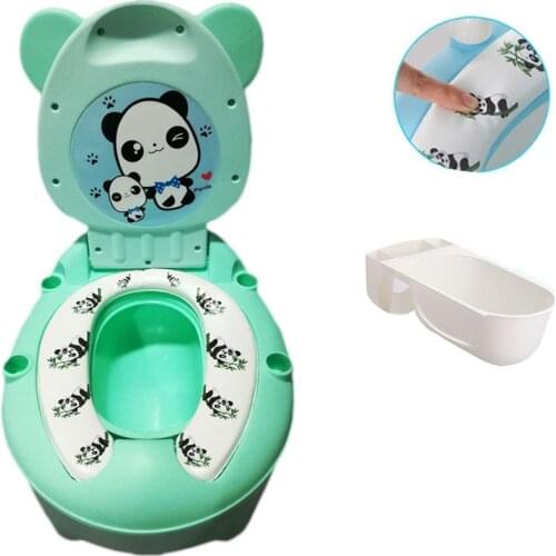 Panda Baby Potty Toilet Bowl Cute Cartoon Training Pan Training Seat Children Bedpan Portable Urinal Comfortable Backrest Pot