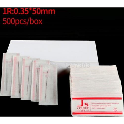Free Shipping 500 Pieces/Box Tattoo 1R Needles For Permanent Eyebrow and Lip Munsu Makeup Machine 0.35mm*50mm
