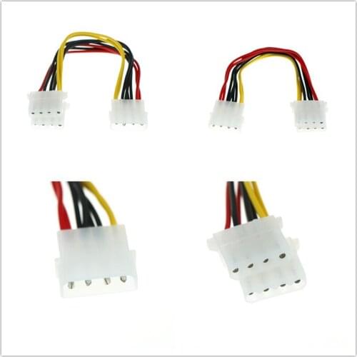 2Pcs 4 Pin Molex Male to 2 ports Molex IDE Female Power Supply Y Splitter Adapter Cable for PC, cooling fan CD Driver Hard Disk