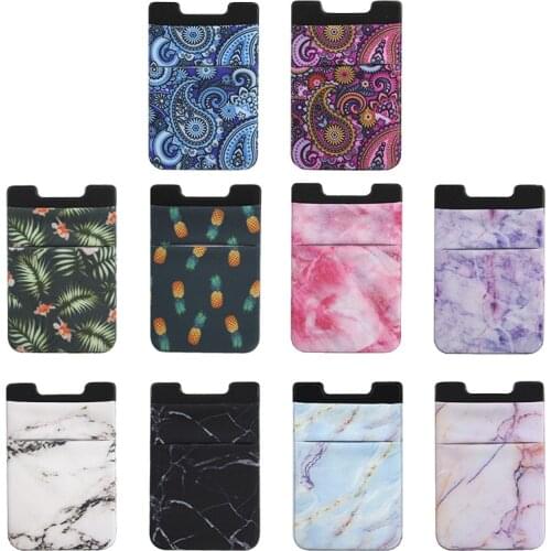 Adhesive Pocket Sticker Phone Card Holder Silicone Mobile Phone Back Card Holder Elastic Wallet