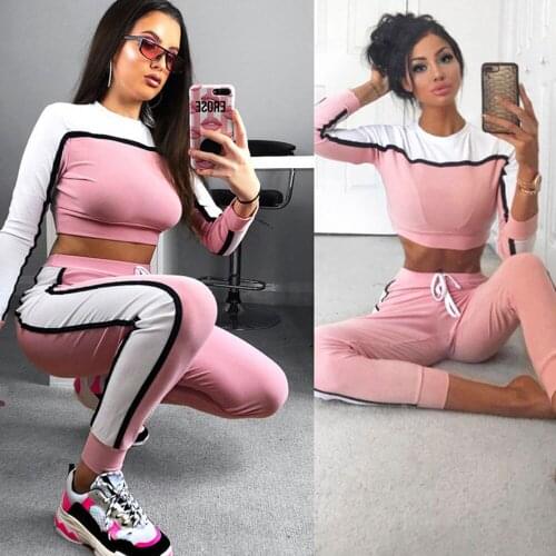 Tracksuit Lounge Wear Women Matching Sets Fall Two Piece Crop Top And Pants Set Dresy Damskie Festival Clothing Sweatsuit Roupas