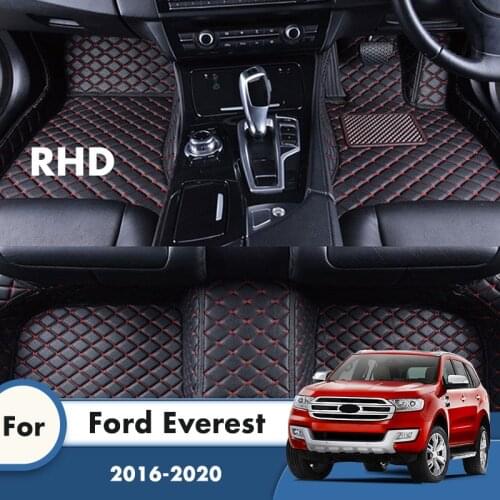 RHD Carpets Ford Everest 2020 2019 2018 2017 2016 Car Floor Mats Leather Waterproof Rugs Custom Car Styling Interior Accessories