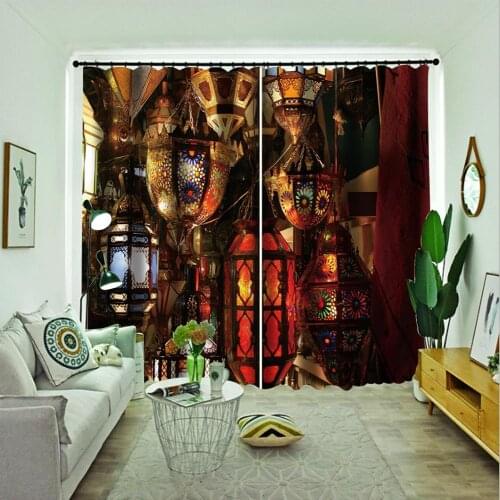 Lamps curtains Customized size Luxury Blackout 3D Window Curtains For Living Room Blackout curtain