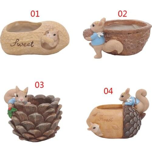 Cute Peanut Walnut Pine Cone Acorn Succulent Plant Planter Flowerpot Vase Bonsai T8WB