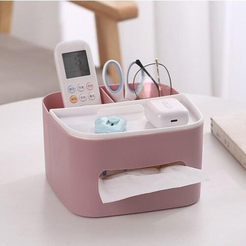 Multifunctional desktop tissue box simple living room bedroom storage box draw box makeup storage box