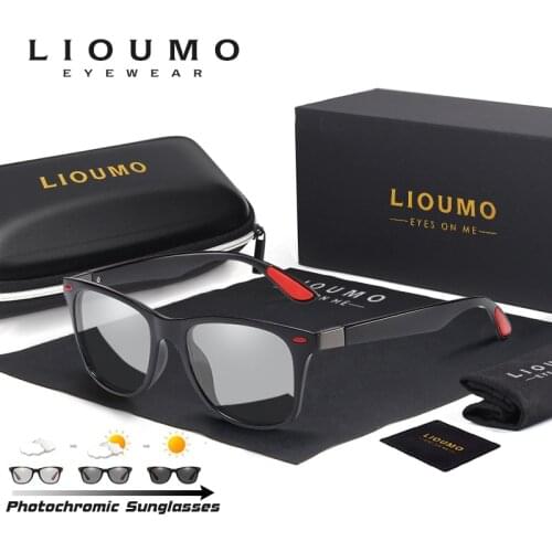 LIOUMO Classic Square Sunglasses For Men Polarized Glasses Women Photochromic Goggle Driving Anti-Glare lentes de sol hombre