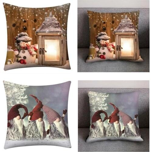 45*45cm Christmas Pillow Case Santa Polyester Throw Home textile