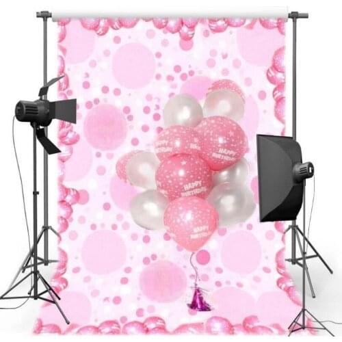 Pink Polka Dot Balloon Baby Shower photo backdrop polyester or Vinyl cloth High quality Computer print wall background