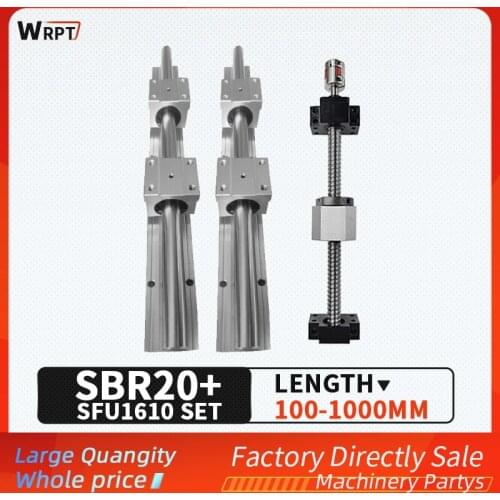 SBR20 linear guide support+SBR20UU+SFU1610 ball screw of any length+BKBF12/EKEF12/FKFF12 end support block+DSG16H nut housing