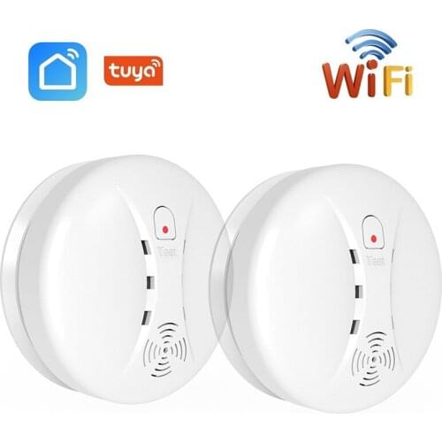 NEW Tuya WiFi Smart Fire Smoke Detector Network Alarm High-sensitivity Temperature Smoke Sensor Compatible With Smart Life APP