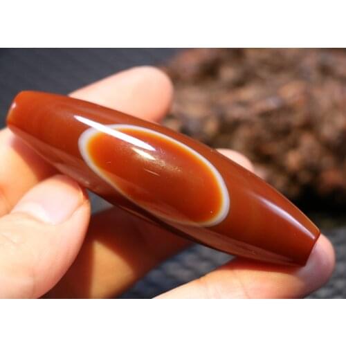 Big Treasure Power Energy Tibetan Old Crystalize Red Agate Natural Eye dZi Bead Totem Pendant Timestown UPD2126A1
