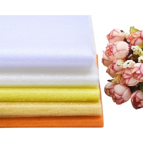 5M Wedding Tulle 48cm Organza Fabric Tulle White Tutu Baby Shower Event Party Decoration Crystal Tulle Spool DIY Wedding Arch