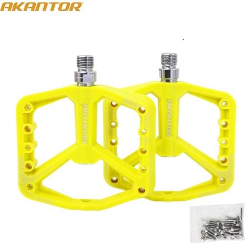 Ultralight Mountain Bike Pedal Akantor Anodized Nylon Fiber Sealed Bearing MTB BMX Bicycle Pedal Riding Accessories