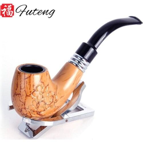 High quality Detachable Smoking Pipe Wood Grain Acrylic Small Durable Smoking Cigarette Pipe gift box Tobacco Pipes