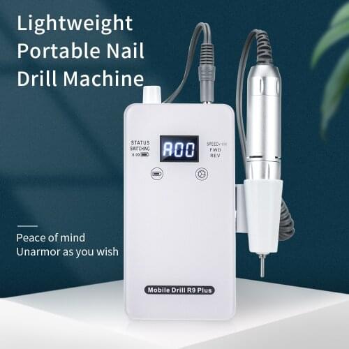 Portable 30000 RPM High Speed Nail Drill Machine Adjustable Speed low noise easy to use With LCd display tool for nail