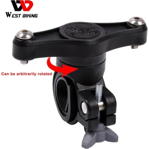 WEST BIKING Bicycle Bottle Cage Adapter 360 Degree Rotation Bike Water Rack Clip Cycling Kettle Holder Water Bottles Cage Clamp