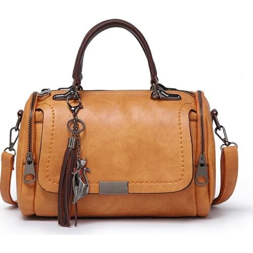 2018 vintage luxury handbags women bag designer high quality leather shoulder bags Casual tassel crossbody bag ladies hand bags