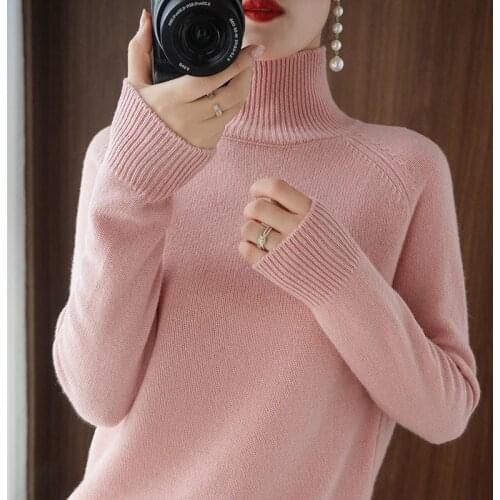 Winter Solid Cashmere Womens Sweaters Female Bottoming Pullover Sweater 2021 New Casual Turtleneck Long Sleeve Knitted Sweater
