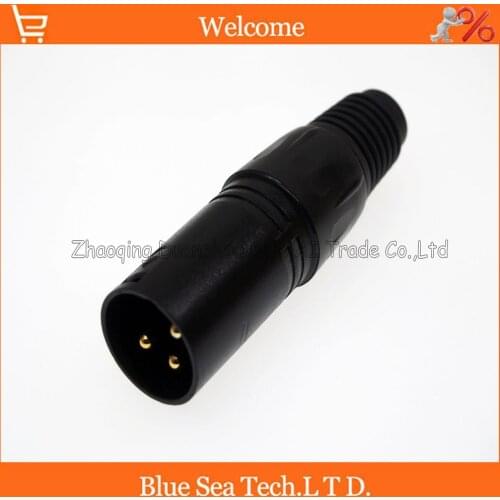 10 PCS Audio MIC Connector XLR 3 Pin Male 3P XLR KTV Microphone/ Speakers plug,Pin Gold-plated brass