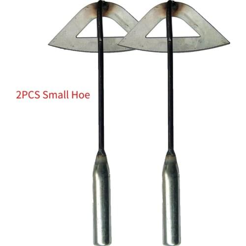 2PCS All Steel Hardheld Hollow Hoe Vegetable Farm Garden Agriculture Tools Planting Soil Digging Weeding Rake Weed Accessories