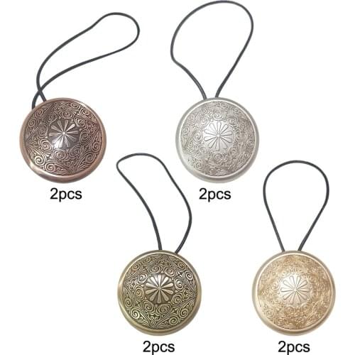 2pcs Metallic Boho Magnetic Window Curtain Tiebacks Gauze Sheers Drape Buckle Clips Holder 40cm Rope