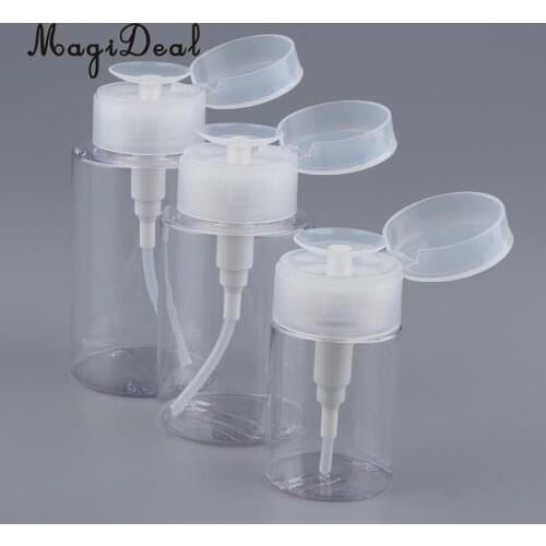 Kesoto 2pcs Empty Push Down Pump Dispenser Bottles for Nail Polish Makeup Remover