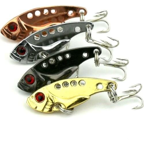 30PCS 3.5cm 3.2g Metal VIB 10#hook fishing lures pike bass wobble trout fishing baits peche 3Deyes isca de pesca fishing tackles
