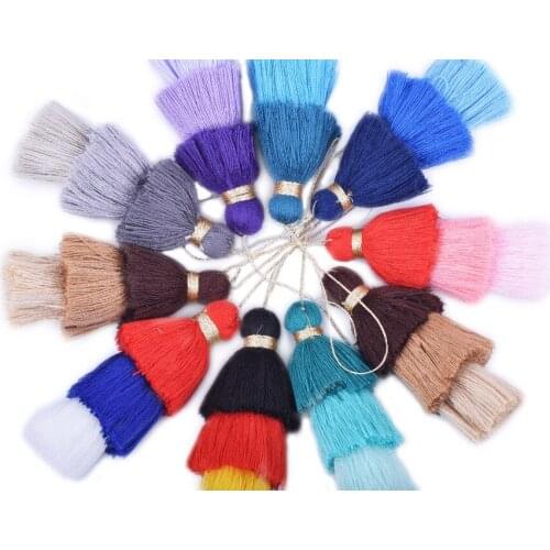 31 Colors For Your Chosing--KONMAY 20 pcs Tri-colors 3.2''(8.0cm) 3 Layers Craft Jewelry Tassels with Hang Loop