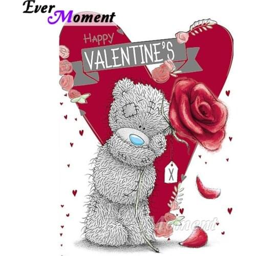 Ever Moment DIY Diamond Painting Happy Valentines Day Bear Diamond Mosaic Full Square Drills Home Decoration Artwork ASF1117