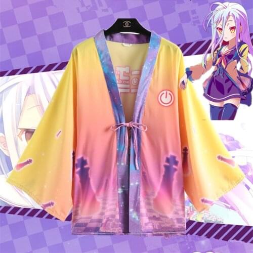 Anime No Game No Life Cosplay Chiffon Coat Sora Bathrobes Pajamas Shiro Cloaks Unisex Yyukata Cos Costumes cosplay cloak
