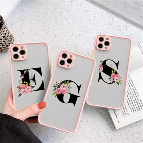 Moskado Initial Letter A Z Phone Case For iPhone 12 Pro Mini 11 Pro Max X XS XR 7 8 Plus SE 2020 Clear Matte Hard PC Back Cover