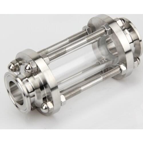 1.5"-2" Tri Clamp Sanitay Flow Sight Glass Diopter Fit 38mm 51mm Pipe OD SS304 Stainless Steel Fitting Homebrew Diary Product