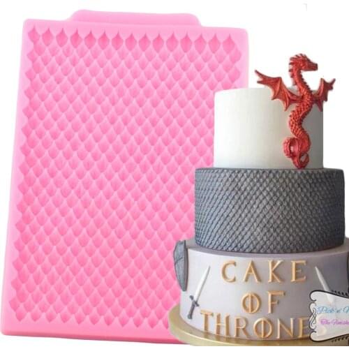 Dragon Scales Cake Border Molds Baby Birthday Fondant Cake Decorating Tools Chocolate Candy Clay Moulds Cake Baking Mold