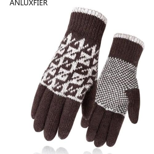 H9998 Knitting Women Gloves Men Autumn Winter Korean Hand Muff Female Wool Thickened Warm Outdoor Cycling Riding Fashion Mittens