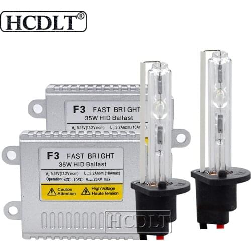 HCDLT Fast Bright 35W F3 HID Slim Ballast Auto Car Headlight Kit Xenon 5500K D2H 9012 H1 H3 HB3 HB4 H7 H11 HID Replacement Bulb