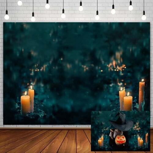 Halloween Backdrop Pumpkin Ghost Candle Night Witch Forest Firefly Photography Background Photo Studio Photocall Photozone Decor