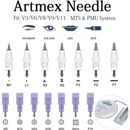 Artmex Needles Microblading Tattoo Needle Cartridge M1 L1 R3 Used for Artmex V3 V6 V8 V9 V11 PMU Semi Permanent Makeup Machine