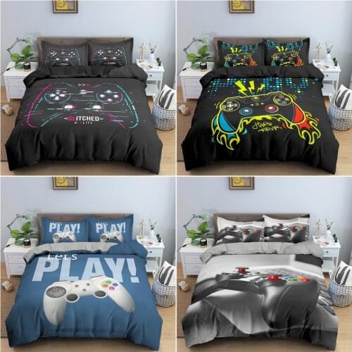 Game Bedding Set Gamepad Comforter Cover for Kids Boys Gamer Duvet Cover Breathable Video Game Quilt Cover Kids Bedding Set