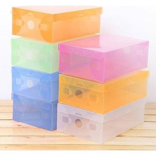 Candy Colors Shoe Box Storage Shoe Boxes Thickened Dustproof Shoes Organizer Box Can Be Superimposed Combination Shoe Cabinet