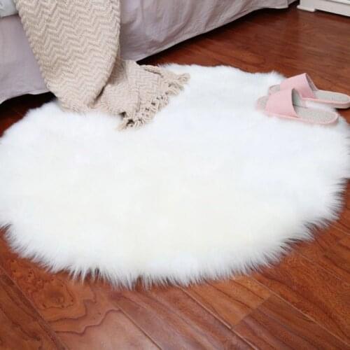 Bedroom Mat Seat Pad Skin Fur Area Rugs Warm Artificial Textile Soft Sheepskin Rug Chair Cover Decoration Wool Warm Hairy Carpet