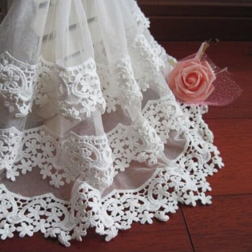 Pure cotton lace lace mesh lace DIY garment accessories embroidery fabric wholesale hand accessories wide 30/36CM