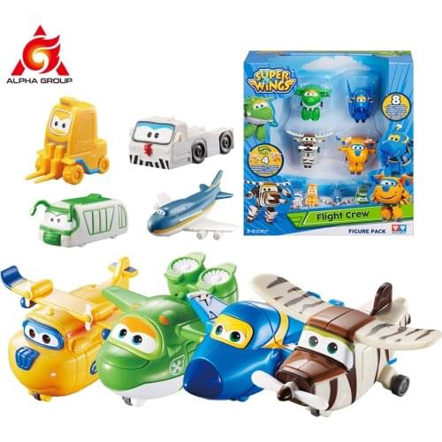 Super Wings Eight Outfits Transform-a-Bots 8PK Hot Sale Robots Action Figures Transformation For Children Birthday Gifts