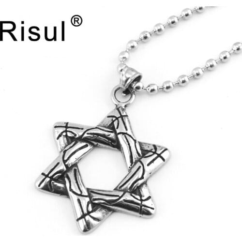 Risul Stainless steel women fashion Star Of David necklace casting style ball chain necklace good quality girlfriend gift