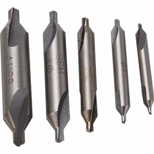 5pcs/set HSS Combined Center Drills 60 Degree Countersink Drill Bits Set Tool Kit 1.5mm 2.0mm 2.5mm 3mm 4mm