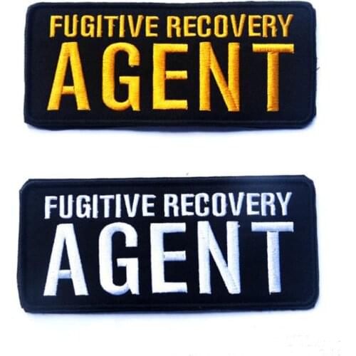 Fugitive recovery agent patches hook &loop combat tactical Military Patch US biker outdoor MCfor jacket vest