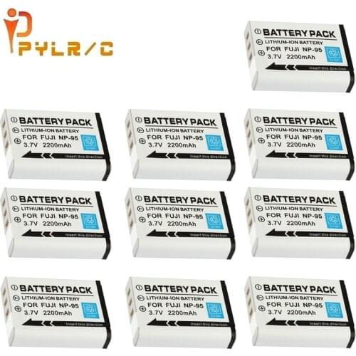 10pcs 7.4v 2200mah Battery NP-95 NP 95 Rechargeable Camera Battery For FUJIFILM FinePix F30 F31fd Real 3D W1 X-S1 X100 X100s