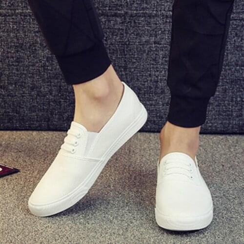 Canvas shoes mens shoes all black casual solid color large size zapatos de hombre mens loafers chunky sneakers 2019 S7-68