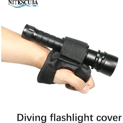 Underwater Diving Flashlight Wrist Strap Dive Torch Nylon Cover LED Torch Flashlight Holder Glove for Diving Torch