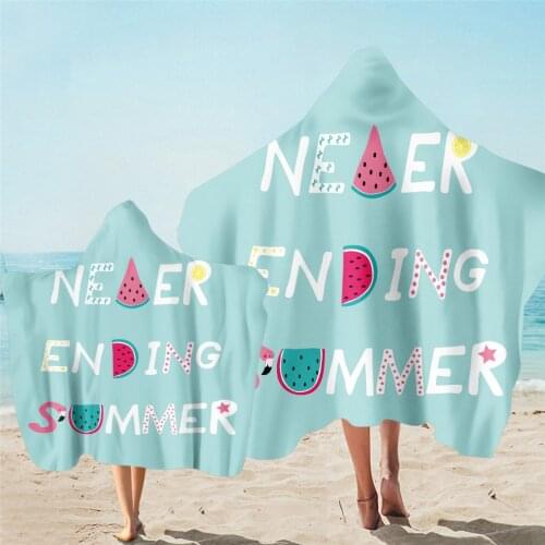 Parent-child Bath Cloak Towel Microfiber Quick Drying Windproof Printed Absorbent Beach Poncho Towels With Hooded Travel Blanket